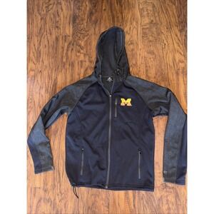 Michigan Wolverines  Zip Up Jacket Fleece Lined Colosseum XL Maize Blue M